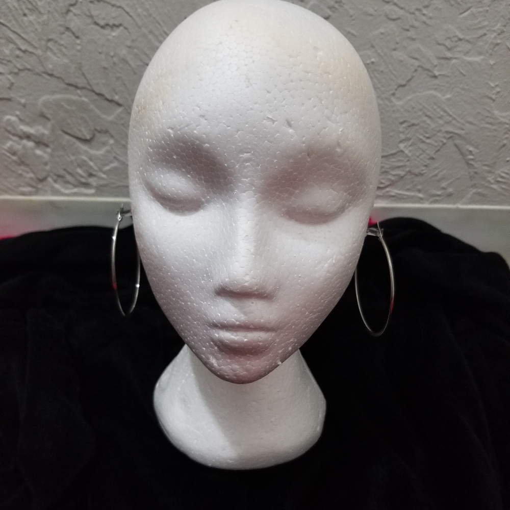 Silver Loop Earrings - Picture 2 of 5
